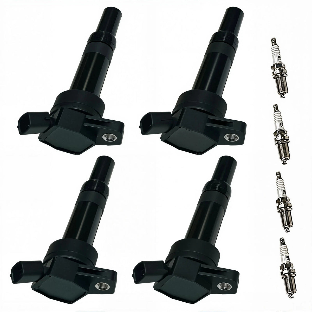 Set of 4 Ignition Coils & Spark Plugs for Hyundai Elantra GT, Kia Soul 2.0L 22058