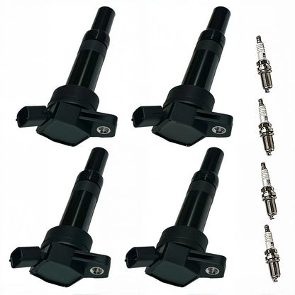 Set of 4 Ignition Coils & Spark Plugs for Hyundai Elantra GT, Kia Soul 2.0L 22058