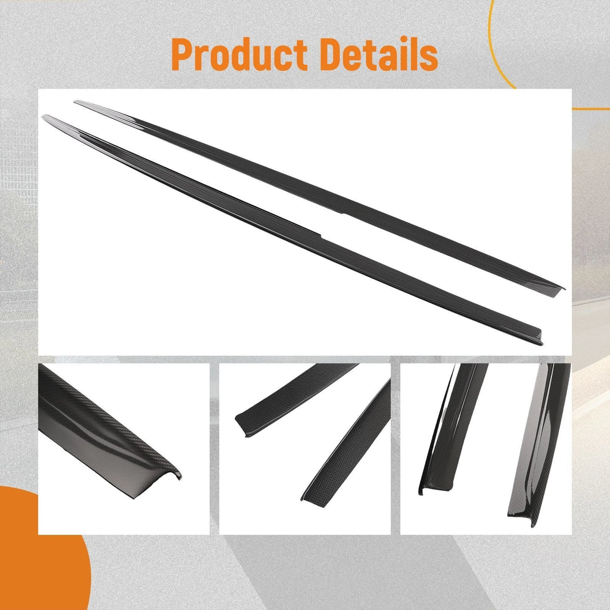 Set of 2 Side Skirt Extension Lips for BMW F30 F31 M Sport (2012–2018) Carbon Fiber