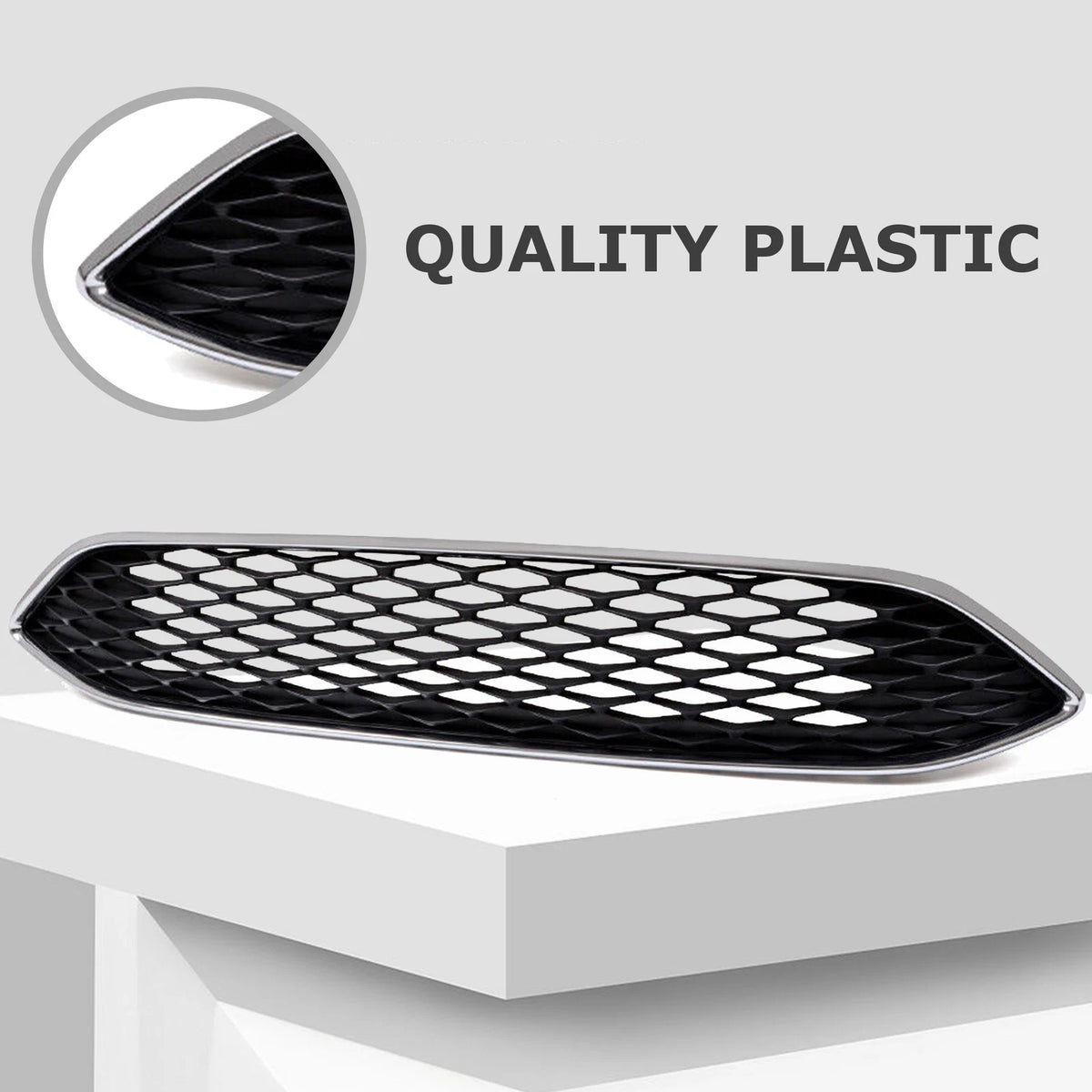 Upper Center Bumper Grille for Ford Focus (2015–2018) W/ Chrome Trim