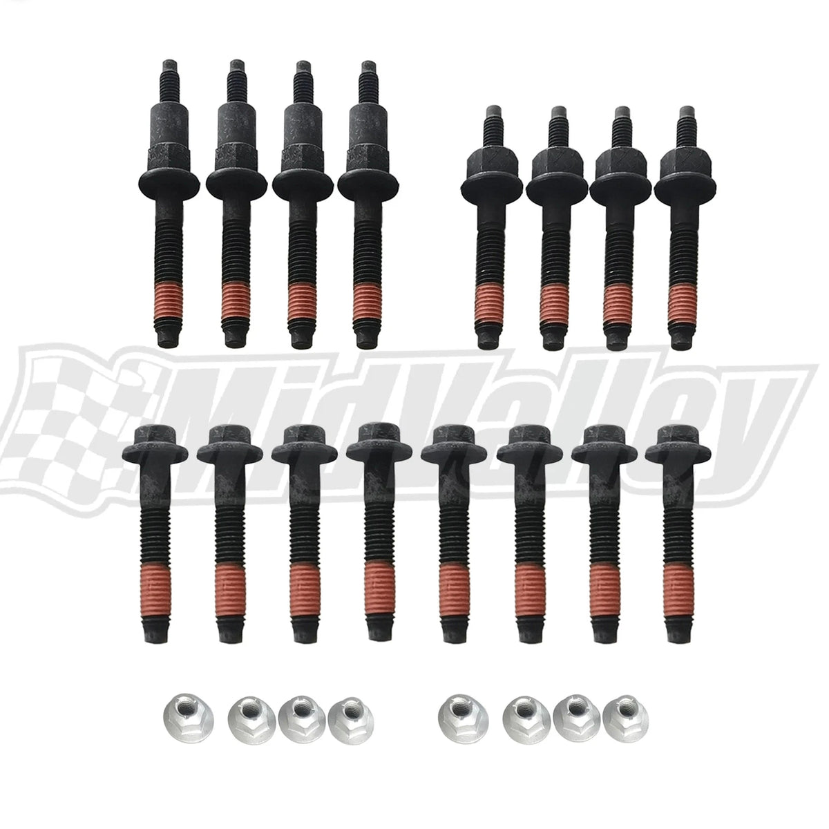 Exhaust Manifold Stud Bolt Nut Kit for Jeep Commander Dodge Chrysler 4.7L