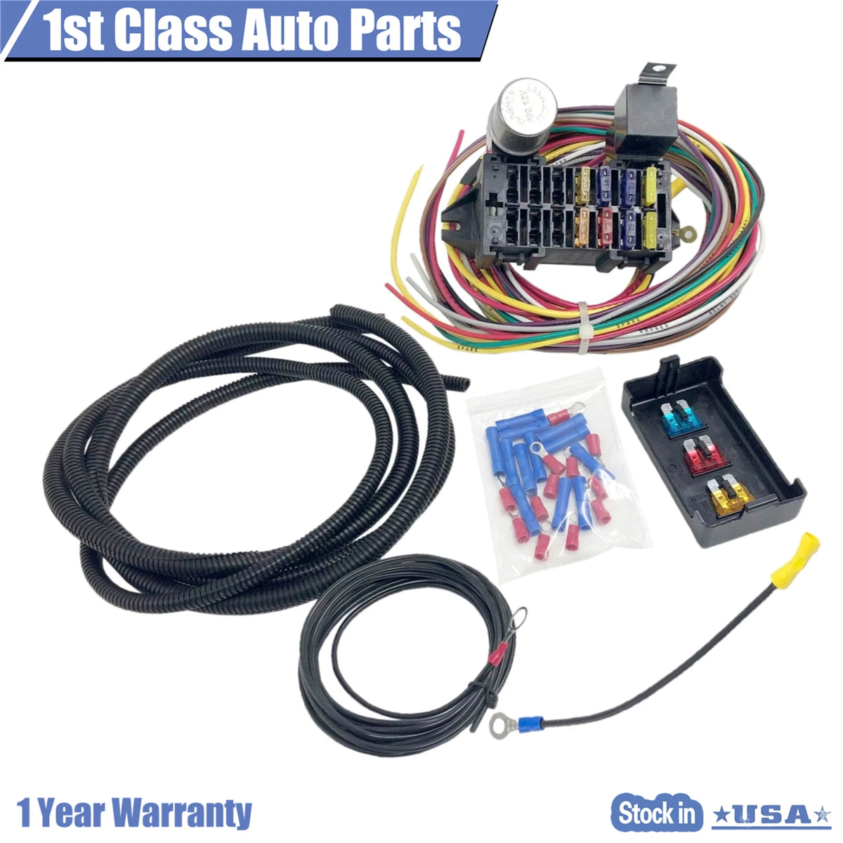 Universal Circuit Basic Wire Harness Fuse Box for Hot Rod Truck 12V