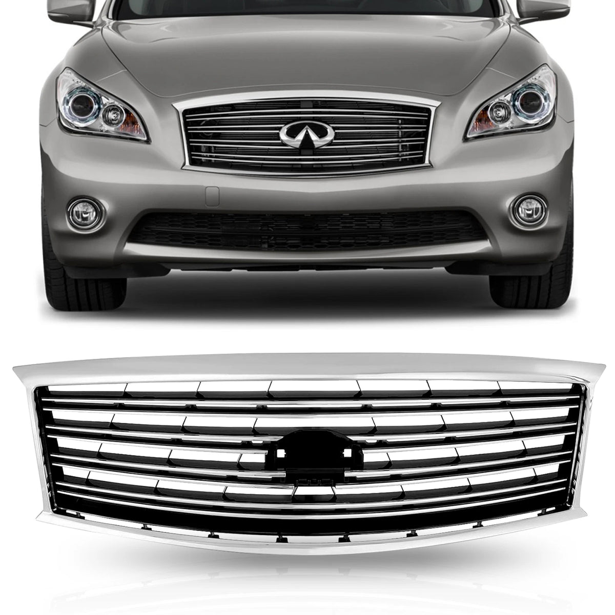 Front Bumper Upper Grille for Infiniti M37 M56 (2011–2013)