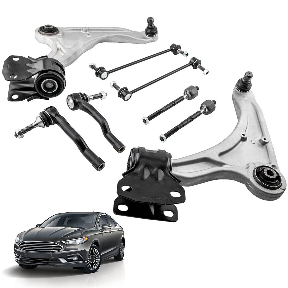 Set of 8 Front Lower Control Arms w/Ball Joints for Ford Fusion (2013–2020)