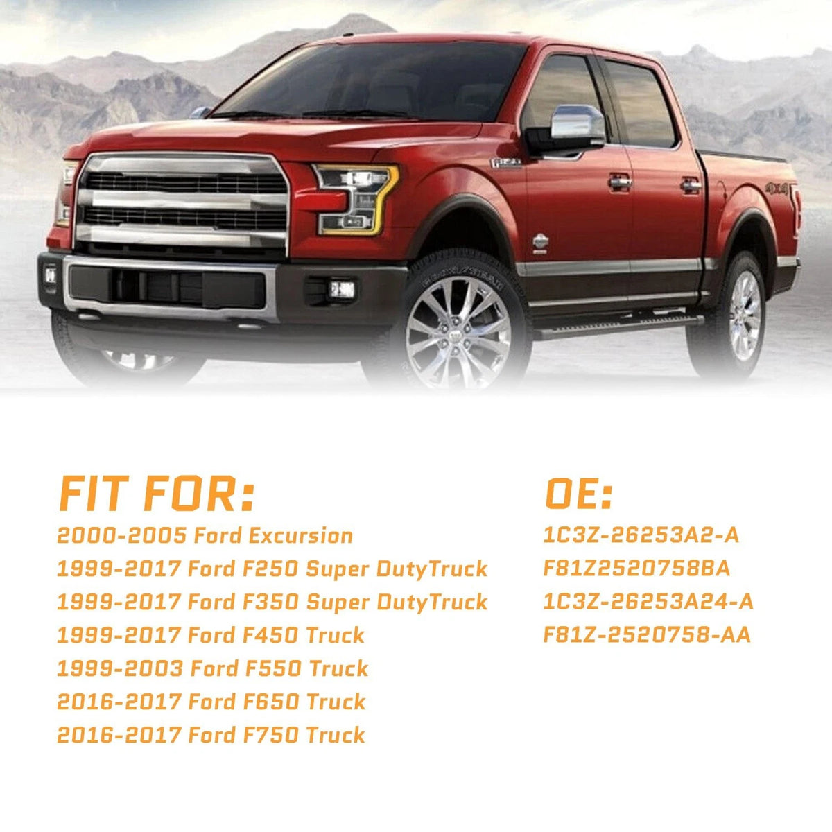 Set of 2 Lower Door Weather Strip Seals for Ford F250 F350 (1999–2016)