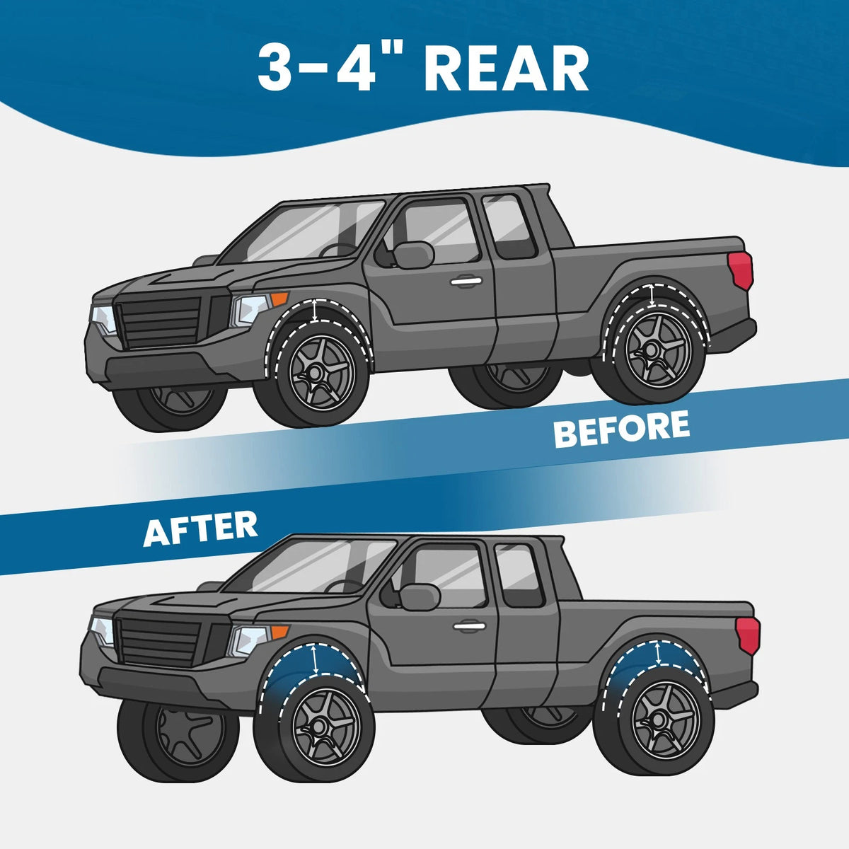 2" Front 4" Rear Lowering Kit for Chevy Silverado GMC Sierra 1500 2WD (1999–2007)