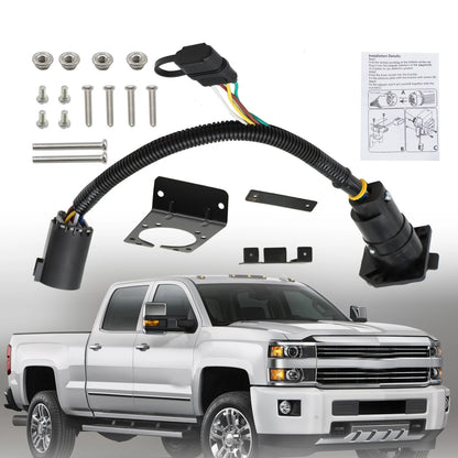 7 Way & 4 Way Flat Trailer Wire Harness Plug Kit for Chevy Silverado 1500 2500