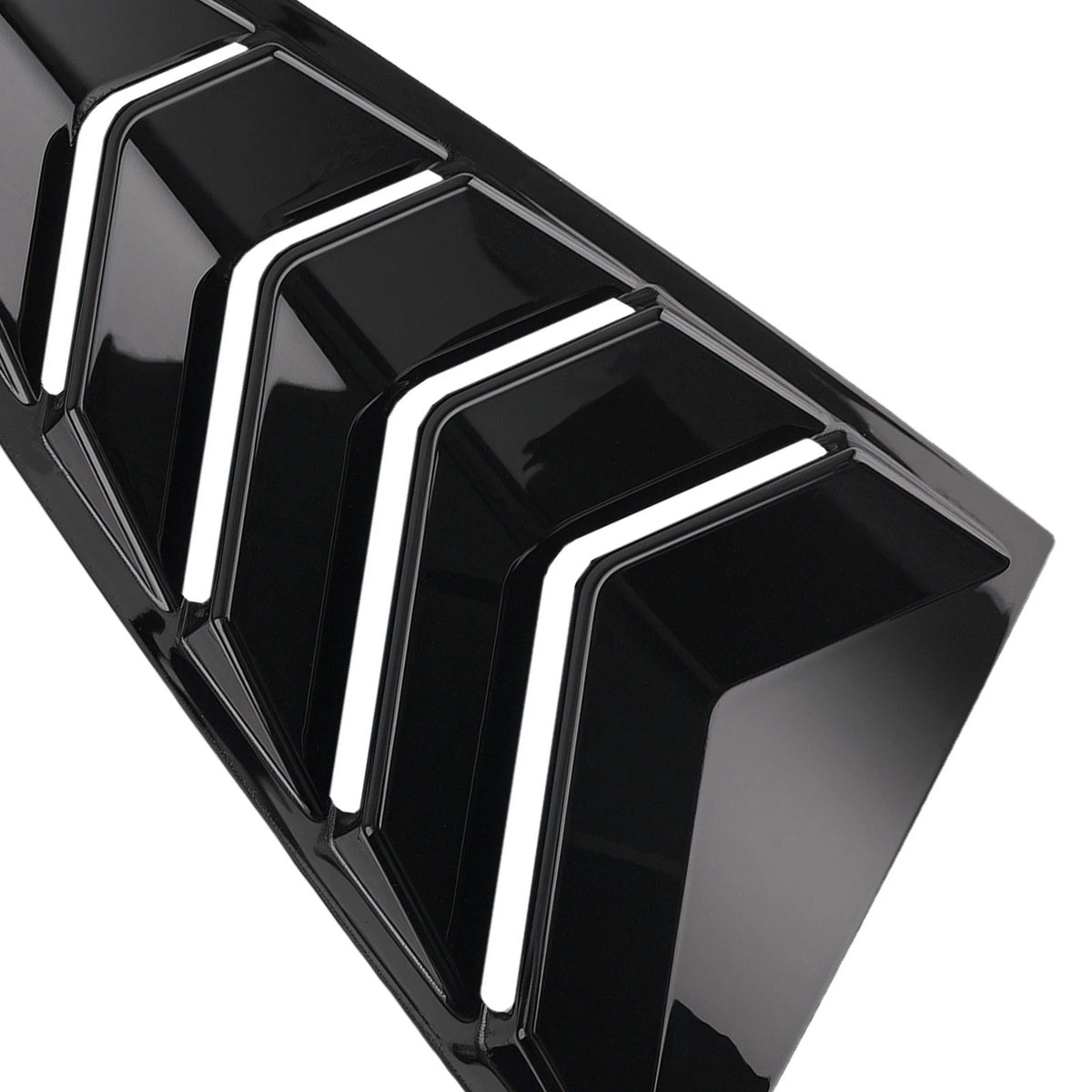 Gloss Painted Side Window Louvers for Ford Mustang Coupe (2015–2022) ABS Black