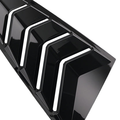 Gloss Painted Side Window Louvers for Ford Mustang Coupe (2015–2022) ABS Black