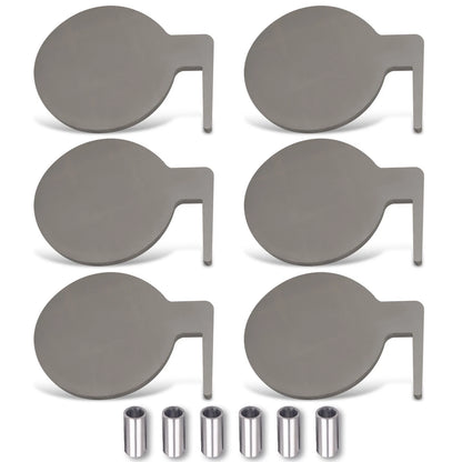 6pc AR500 Steel Dueling Tree Paddles Shooting Target Kit for Shooting (No Year)