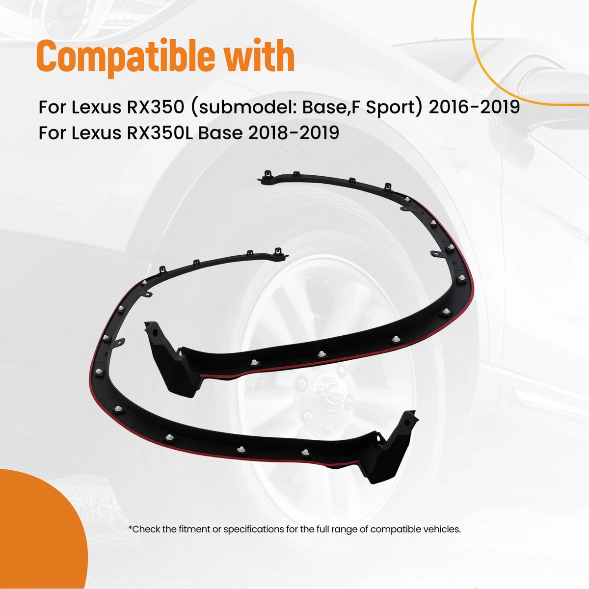 Wheel Arch Trim Fender Flare for Lexus RX350 (2016–2019)