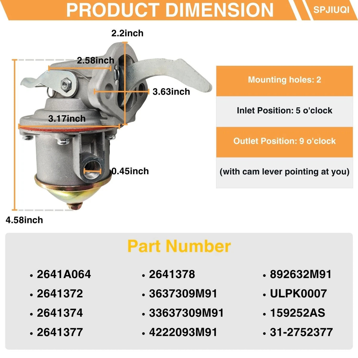 Fuel Lift Pump 2641A06 3637309M91 for Massey Ferguson 1014-1200