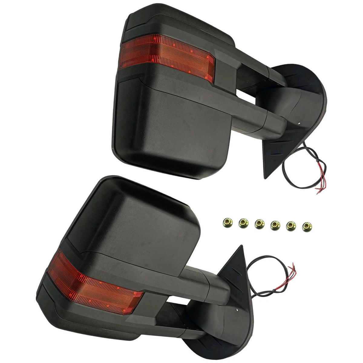 Pair Manual Signal Tow Mirrors for Chevy Silverado/Sierra 1500/2500/3500 (2007–2018)