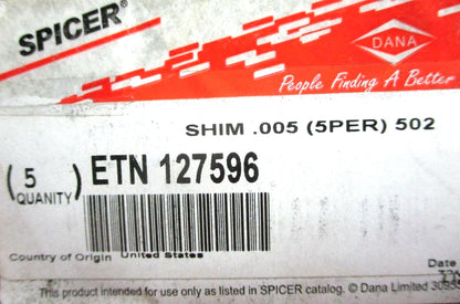 Differential Pinion Shim .005 for Eaton Dana Spicer (127596)