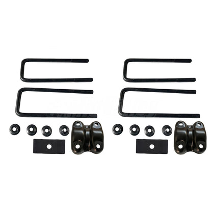 2X Rear Left Side Spring Plate with Axle U Bolts for Chevy Silverado Sierra 1500