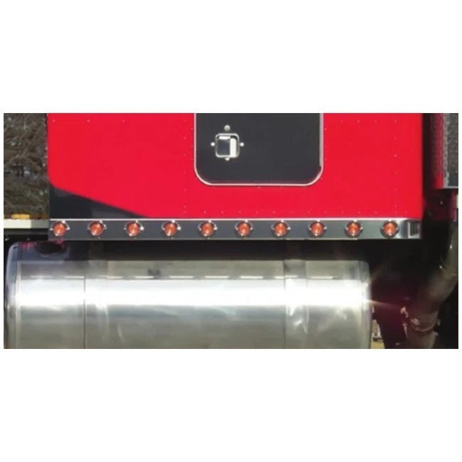 48 Inch Stainless Sleeper Panels with 10 Combo Light Holes for Peterbilt