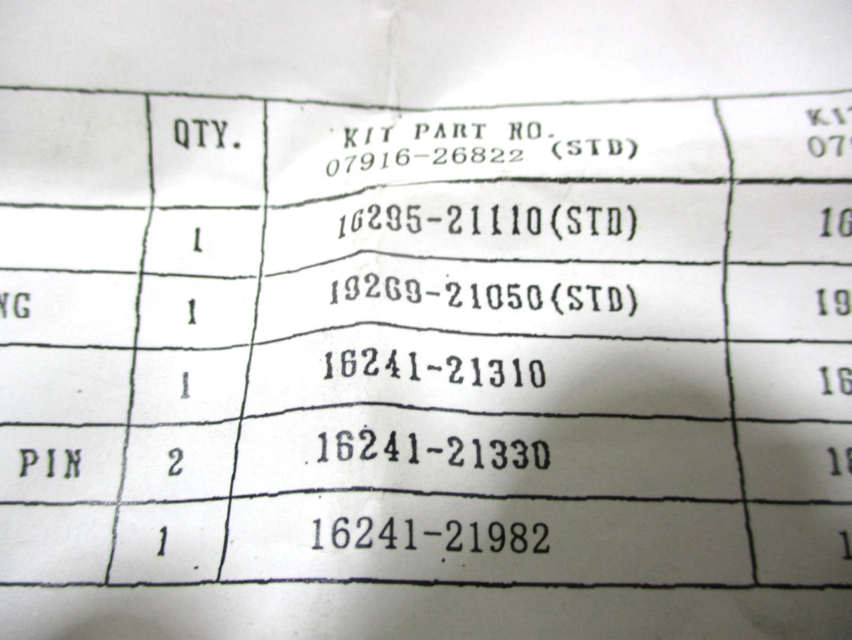 Piston Ring Kit STD for Kubota V1205-T (07916-26822, 07916-26820)