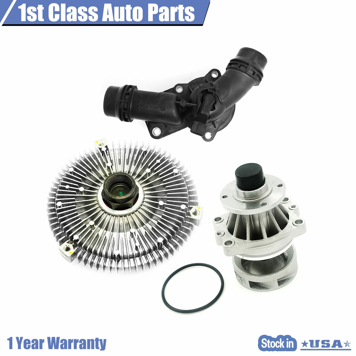 Water Pump Fan Clutch Thermostat Set for BMW E46 3 Series (1998–2006)