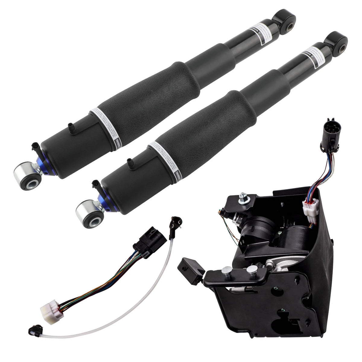 2X Air Suspension Shocks + Compressor Pump for Escalade, Suburban, Tahoe, Yukon