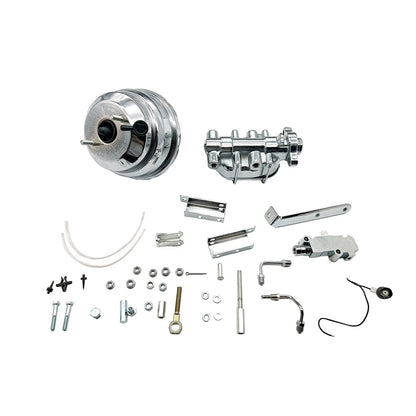 Chrome Disc Brake Booster Master Cylinder & Brackets Kit for Impala (1961–1966)