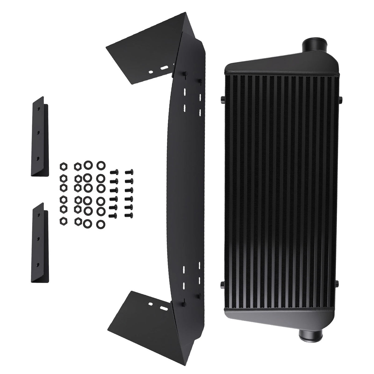 2.5" Front Mount Intercooler + Air Guide Plates Universal (30"x13"x3")