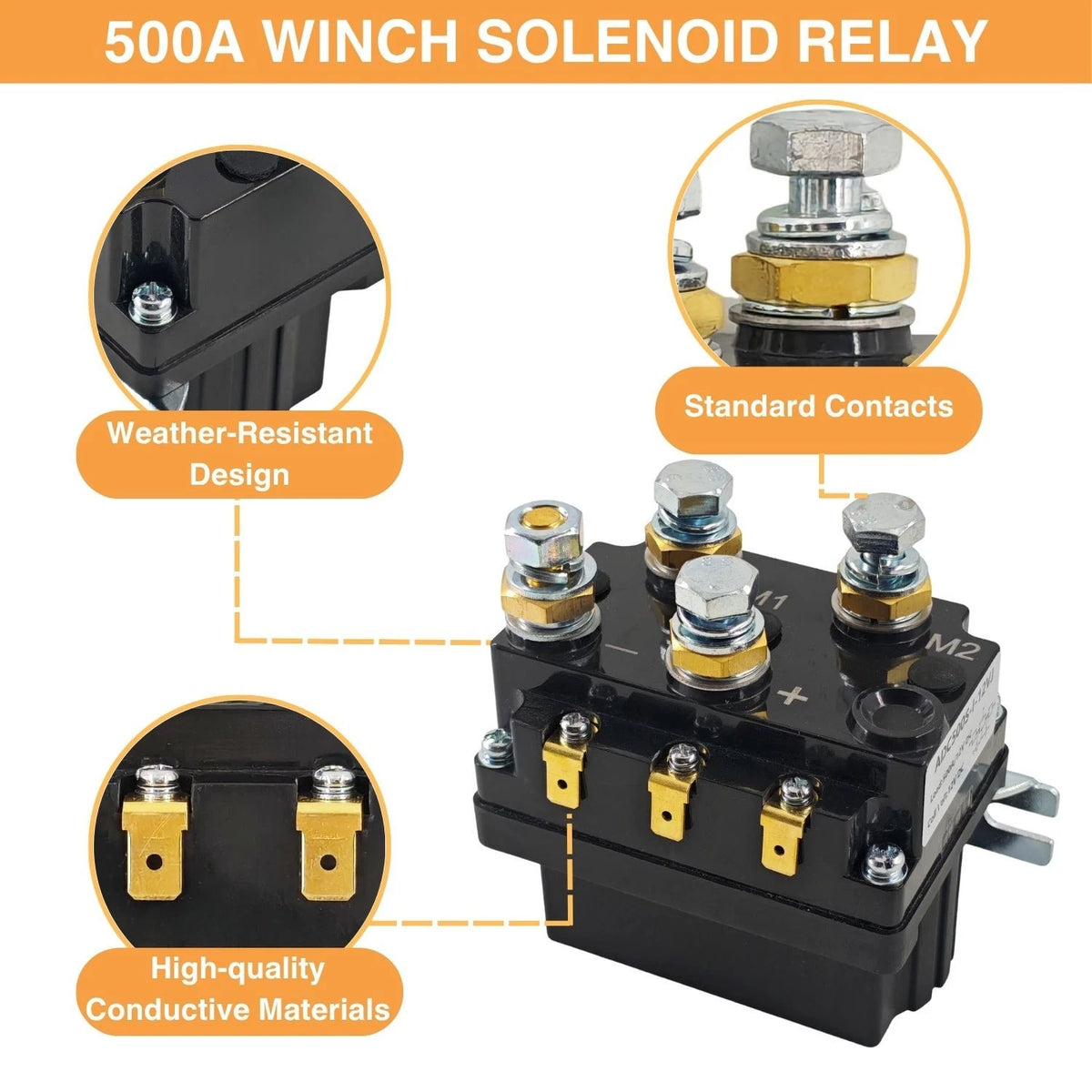Winch Solenoid Relay with Control Box for ATV Jeep (8000-20000 lb)