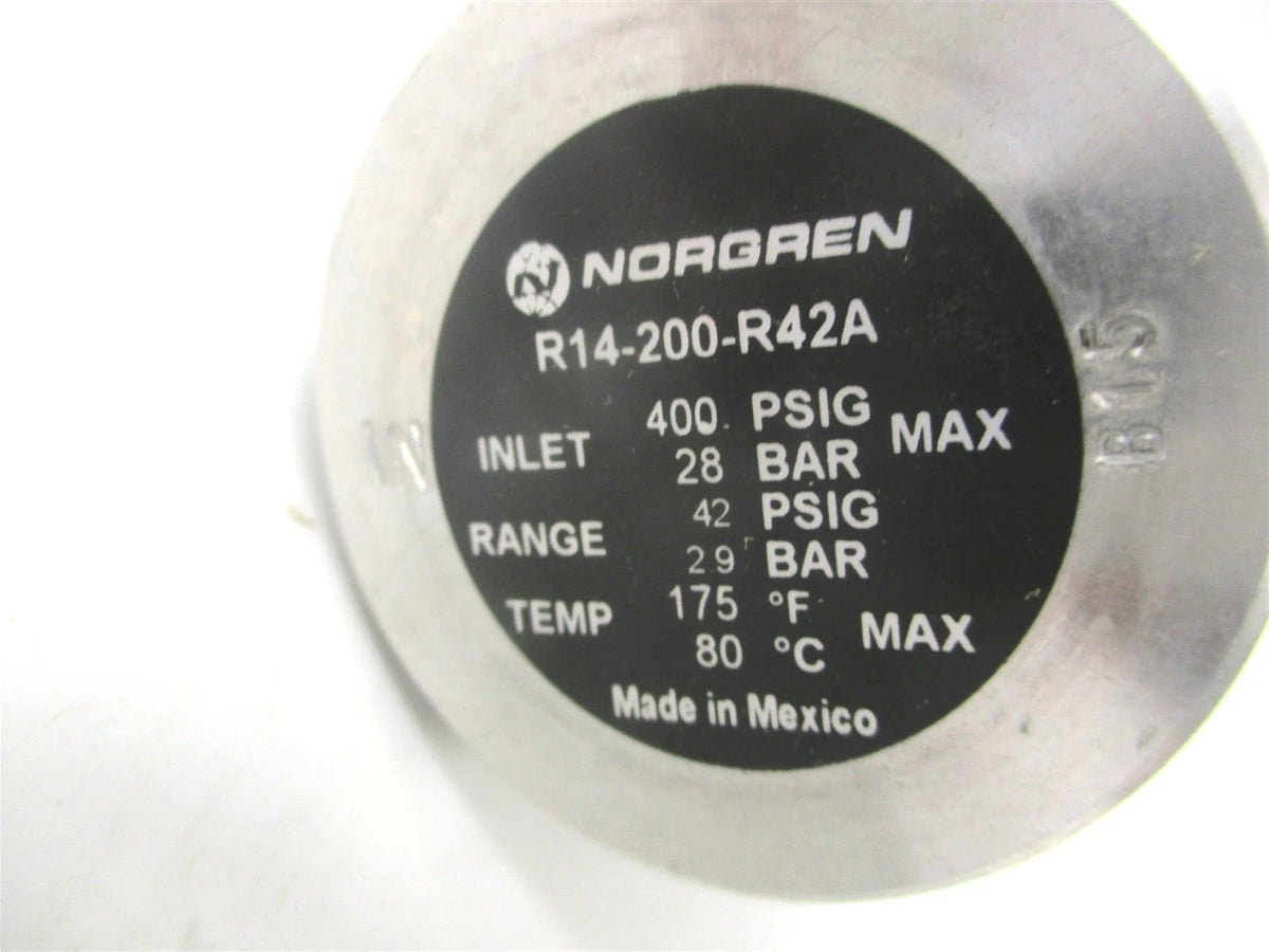 R14-200-R42A Pneumatic Regulator for (42 PSI, 1/4" PTF)