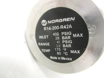 R14-200-R42A Pneumatic Regulator for (42 PSI, 1/4" PTF)