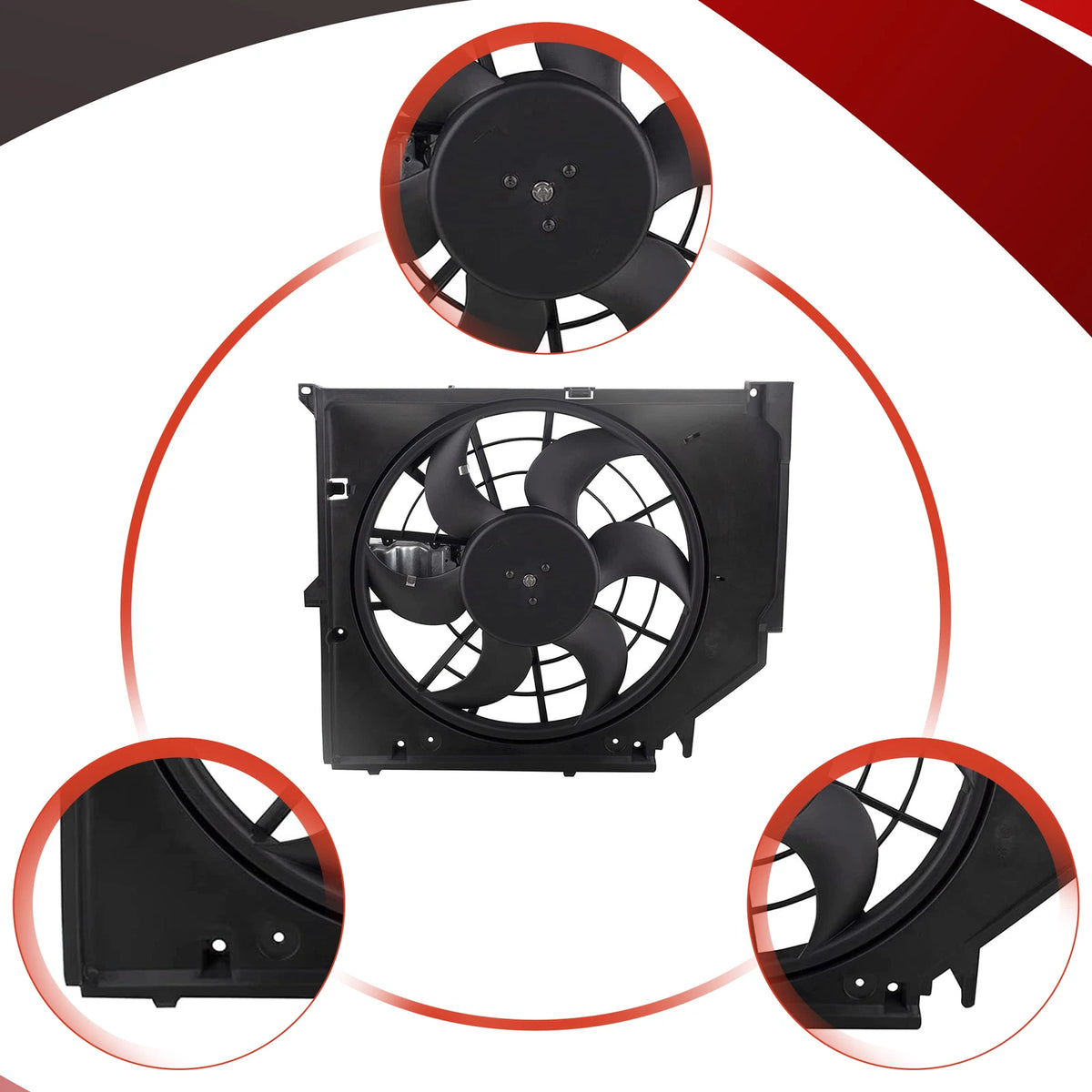 Radiator Cooling Fan Assembly for BMW E46 325i 328i 330i (1998–2006) 17117510617