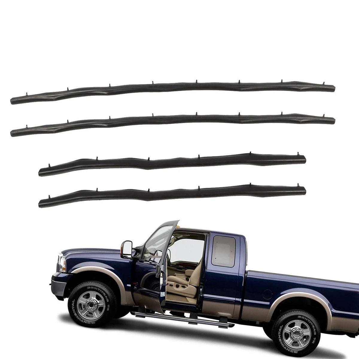 Set of 2 Lower Door Weather Strip Seals for Ford F250 F350 (1999–2016)