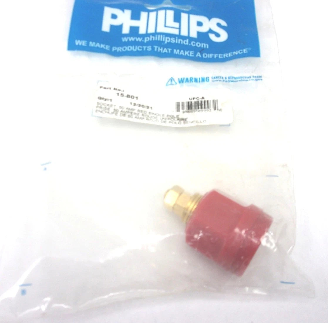 Phillips Breakaway Plug for Automotive (15-801) 50 Amp 10 GA to 6 GA Red