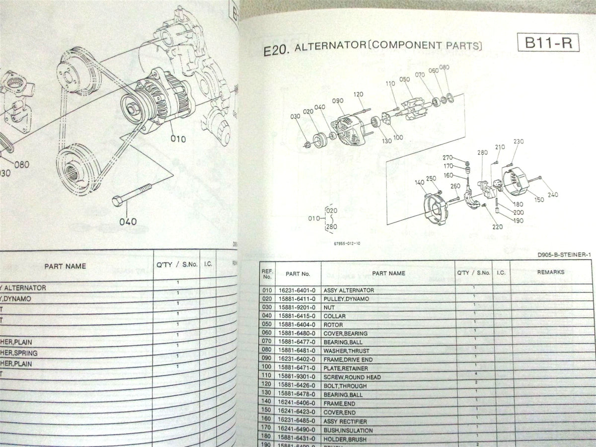 OEM Illustrated Parts List for Kubota D905-B-Steiner-1