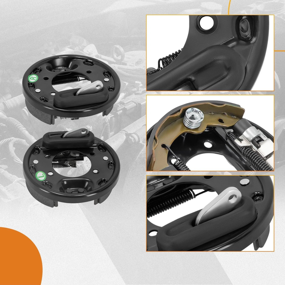 2X Brake Assembly with Brake Shoes for EZGO TXT (1996–Present) 70998-G01 70998-G02
