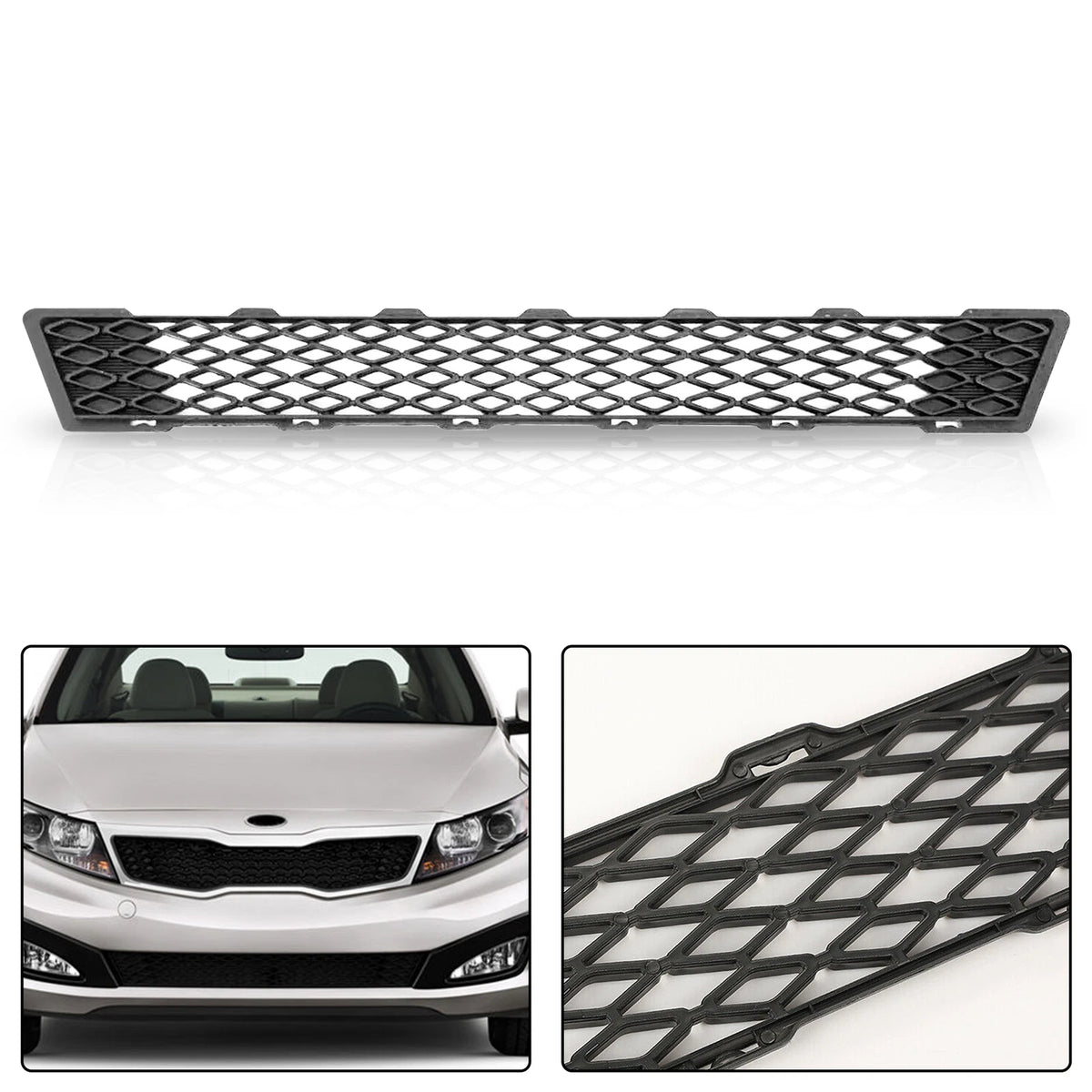Front Lower Bumper Grille for Kia Optima (2011–2013) - Textured Black Plastic