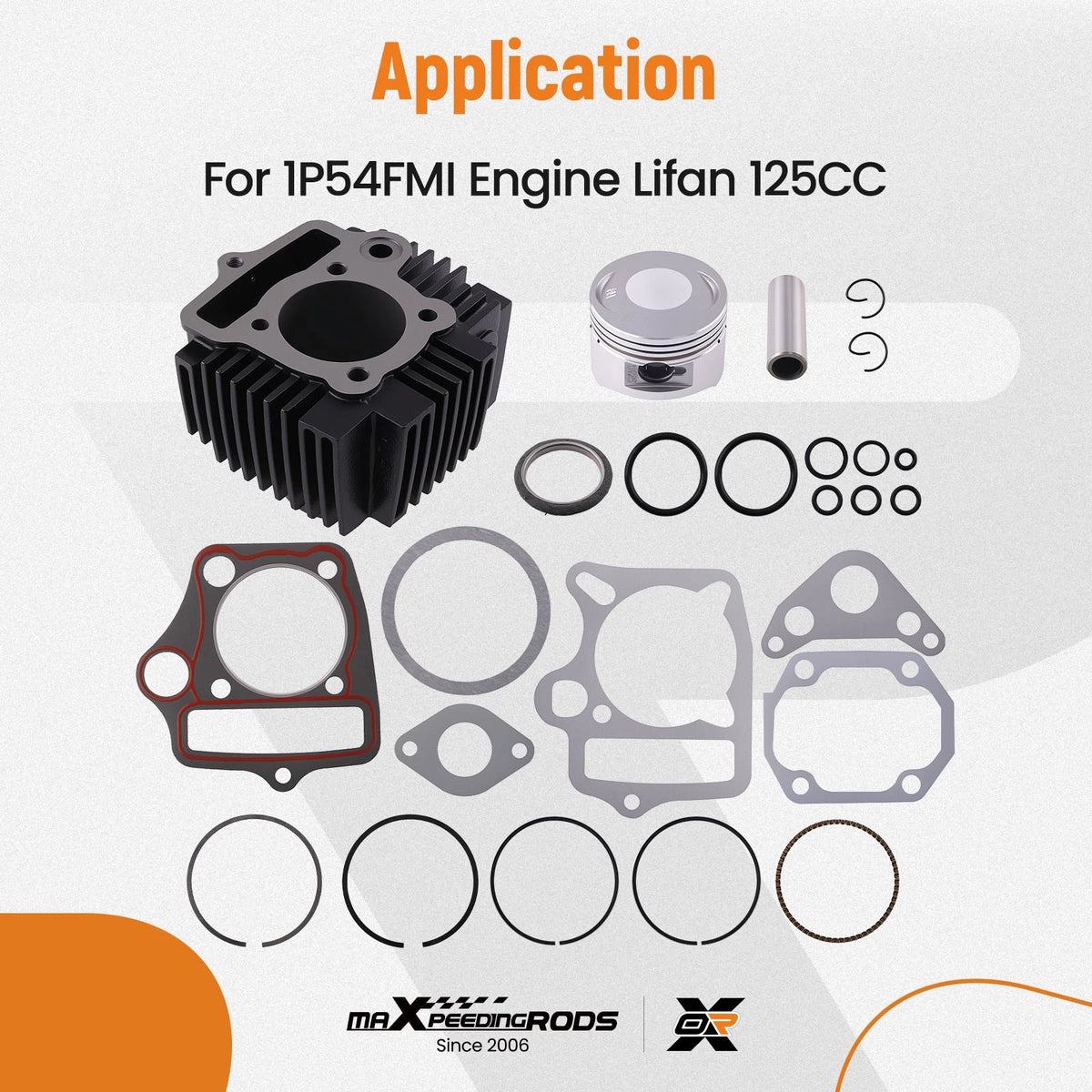 Cylinder Top End Kit for Roketa/Coolster/SSR/BMS 1P54FMI 125cc ATV/Dirt Bike
