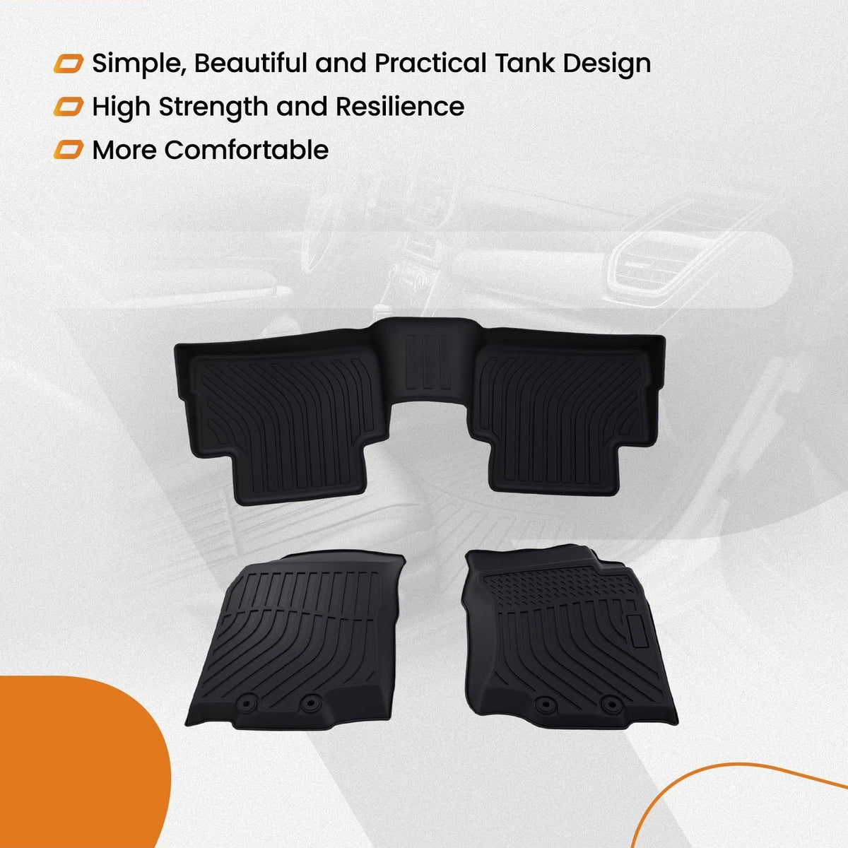 Set of 4 Black TPE Floor Mats for Nissan Rogue Sport (2017–2022)