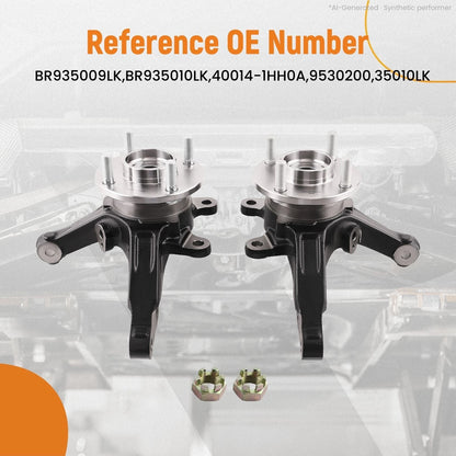 2X Front Left Right Knuckle + Wheel Hub Bearing for Nissan Versa & Versa Note (2014–2019)