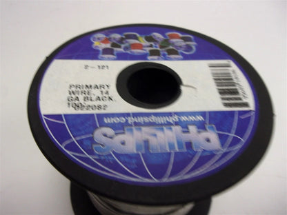 2-121 Phillips Primary Wire 14 Gauge Black 100' Spool SAE Type GPT
