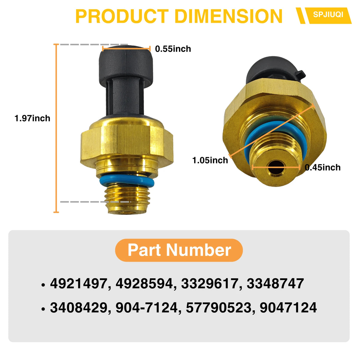 Exhaust Gas Pressure Sensor for Cummins ISX ISM ISC ISB (2007–2023) 4928594 4921746 4921497