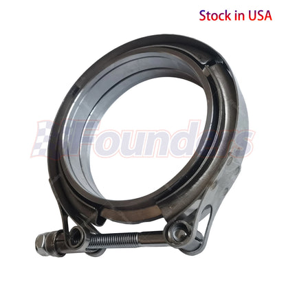 3.5" V-Band Flange & Clamp Kit for Turbo Exhaust Downpipes (304 Stainless Steel)