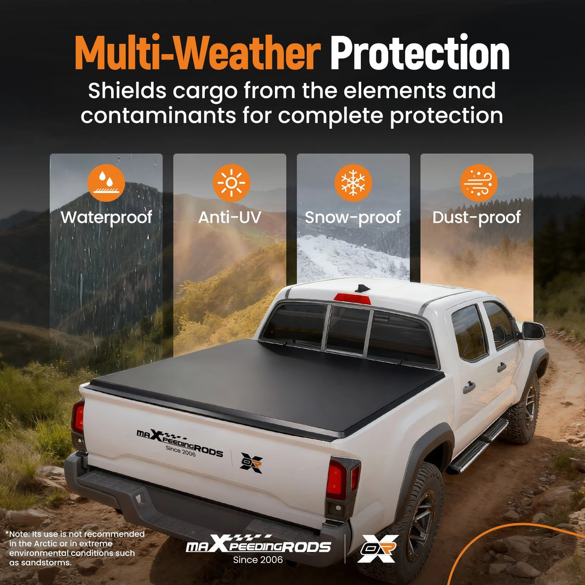 5ft Soft Roll Up Tonneau Cover for Nissan Frontier (2005–2026) W/ Lamp