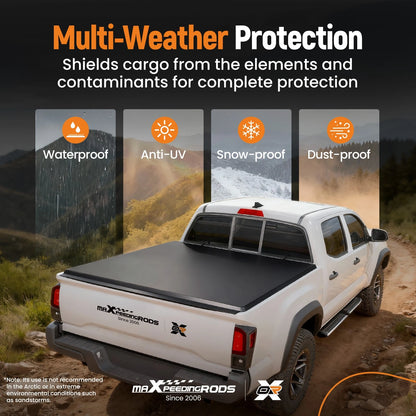 5ft Soft Roll Up Tonneau Cover for Nissan Frontier (2005–2026) W/ Lamp