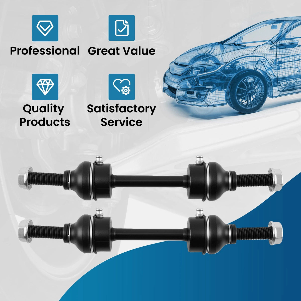 Set of 2 Front Left Right Anti Roll Bar Links for Ford F-150 4WD (2009–2020) K750362