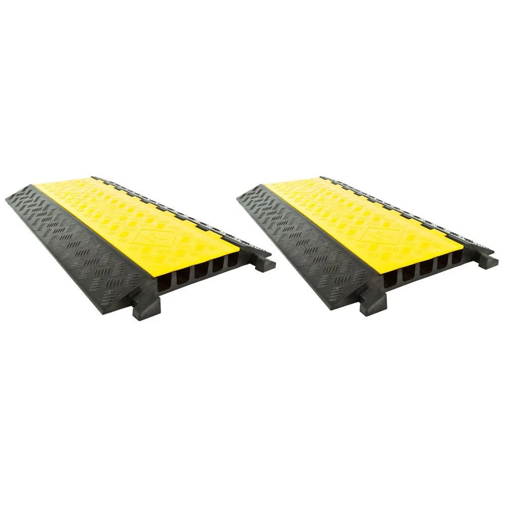 2-Pack Rubber 5-Cable Electrical Snake Cover Ramp for Warehouse