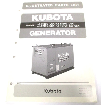 Illustrated Parts List for Kubota KJ-S130D, KJ-S150V Generator (97899-41110)