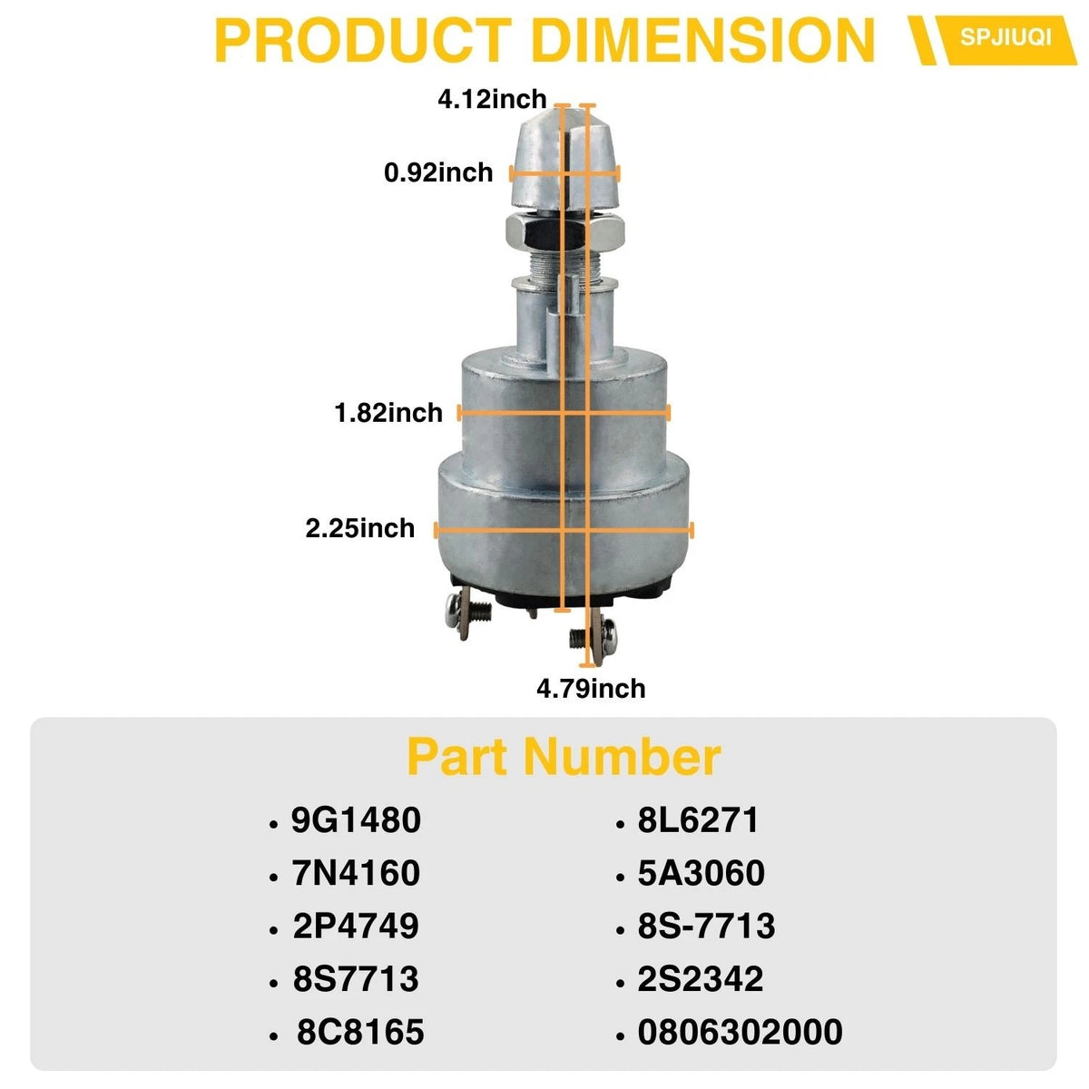 Ignition Starter Switch for Caterpillar CAT Motor Grader 120B 130G 140B 160G 143