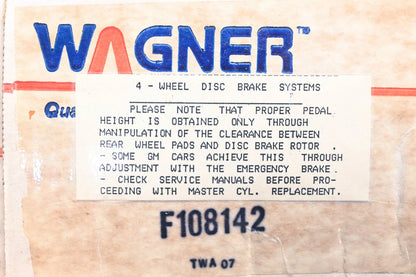 Master Brake Cylinder for Wagner F108142, MC39576 (NOS)