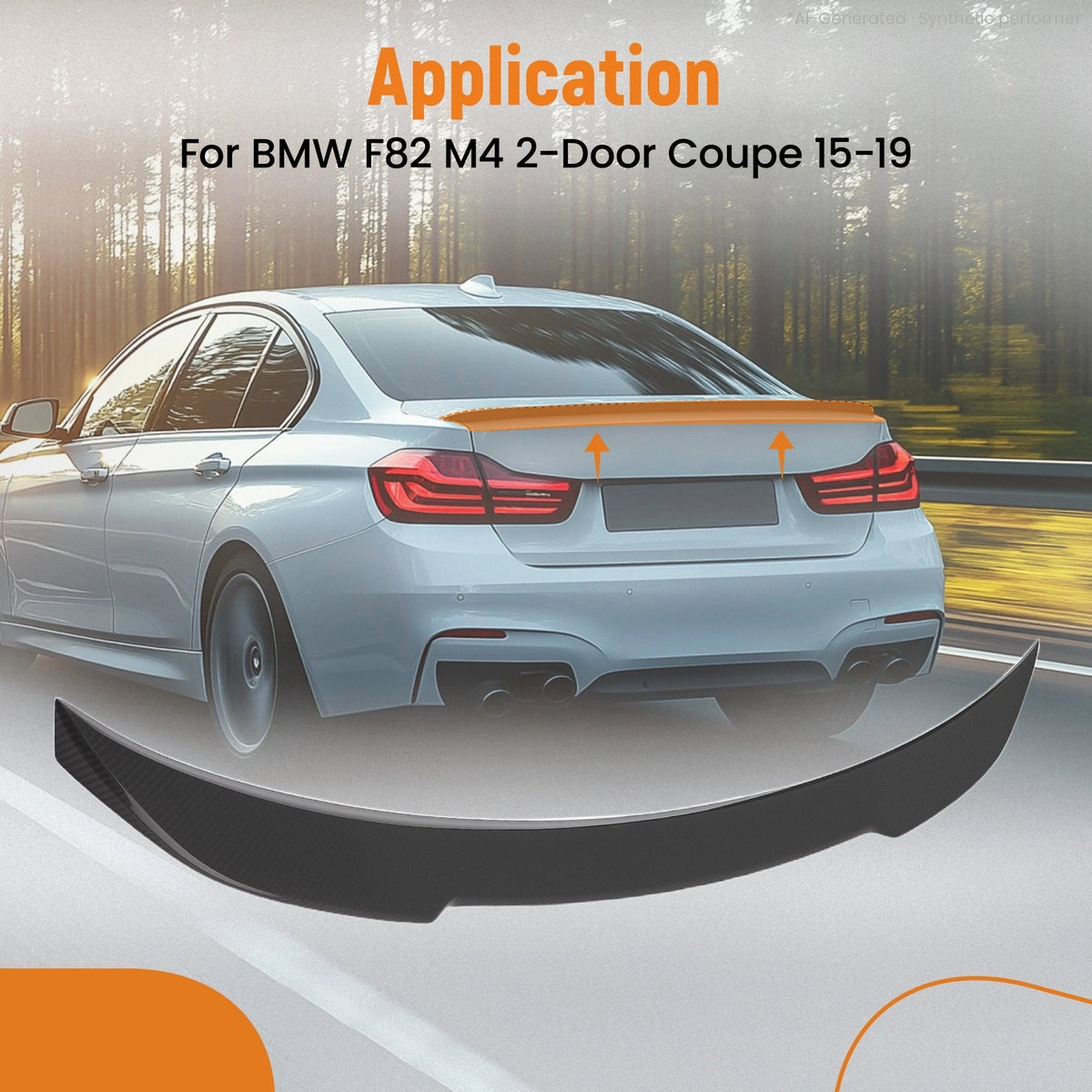 Carbon Fiber Rear Trunk Lid Spoiler Wing for BMW F82 M4 (2015–2019)