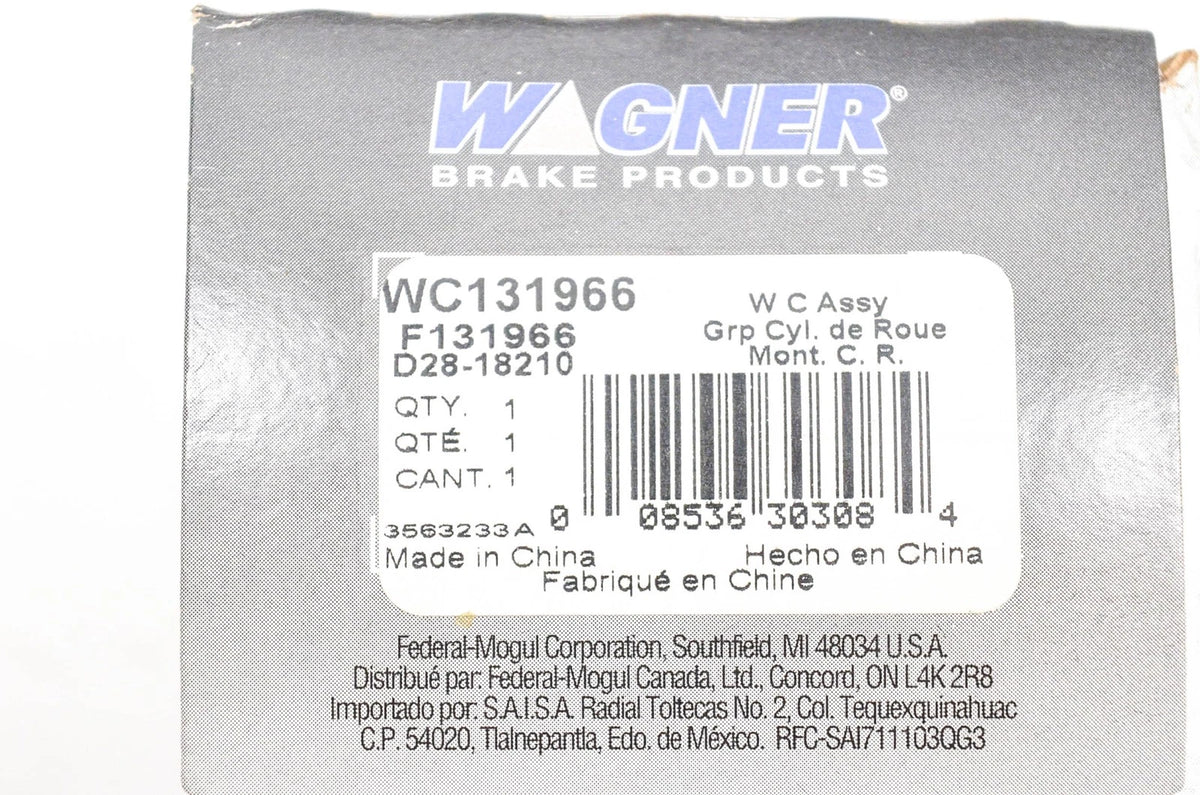 Wheel Cylinder Assembly for Wagner WC131966, F131966, D28-18210