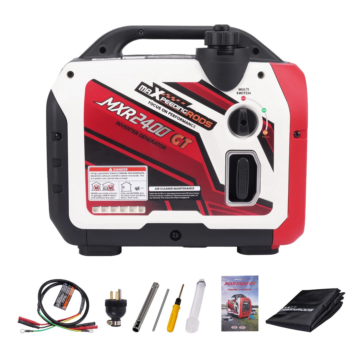 Inverter Generator 2400W Super Quiet 58dB with CO Auto Shutdown